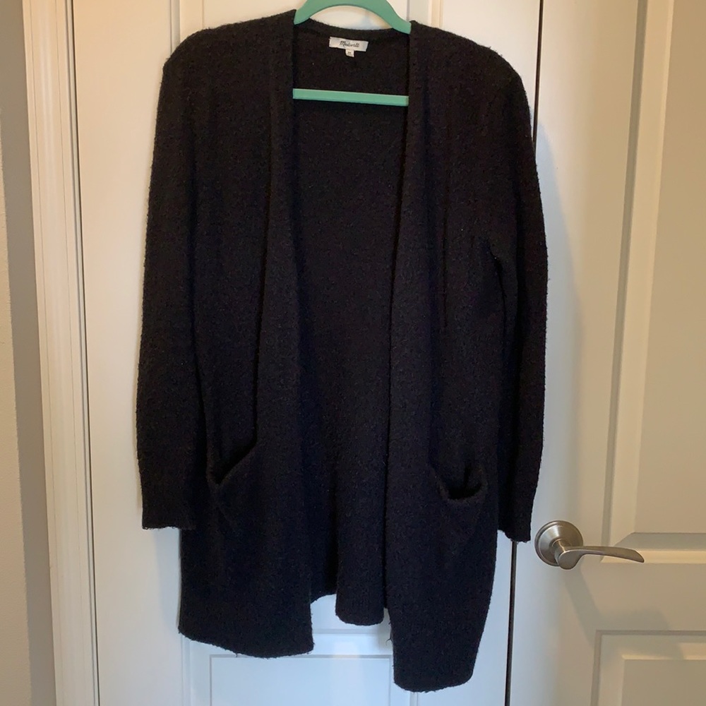 Madewell black long cardigan